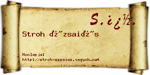 Stroh Ézsaiás névjegykártya